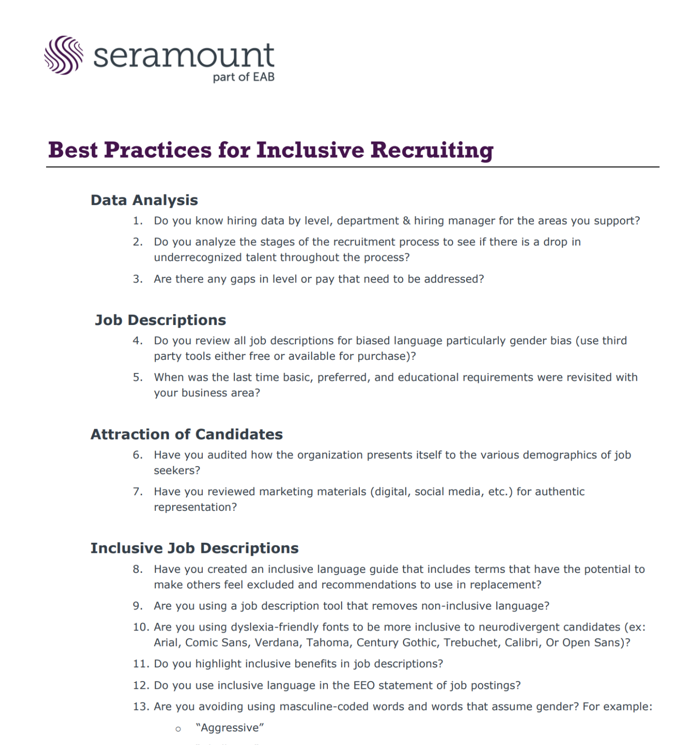 Best Practices for Inclusive Recruiting | Seramount