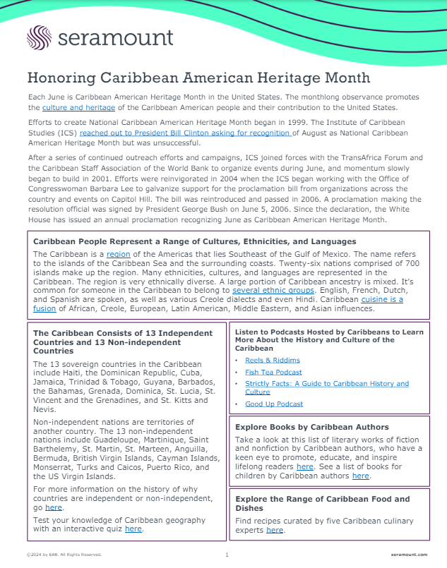 carribbean american heritage month cover