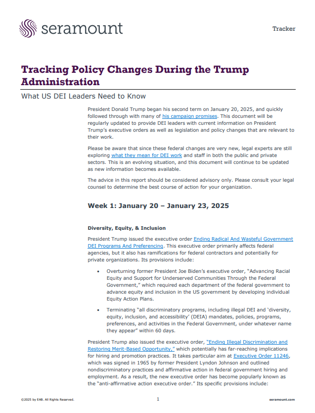 Tracking Policy Changes During the Trump Administration: What US DEI Leaders Need to Know