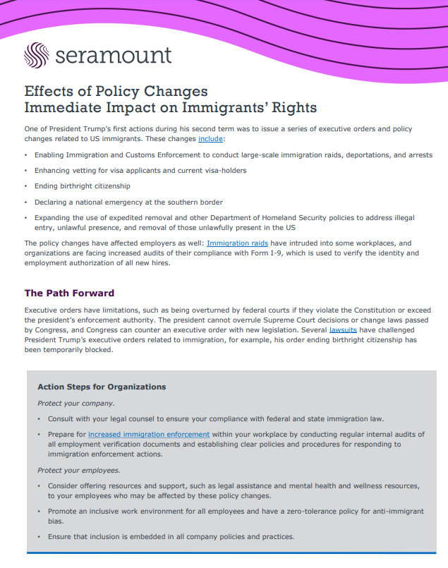 Effects of Policy Changes: Immediate Impact on Immigrants' Rights