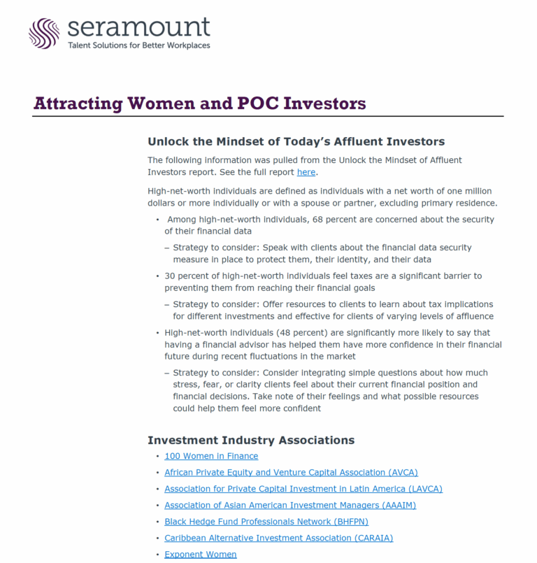 Attracting Women and POC Investors