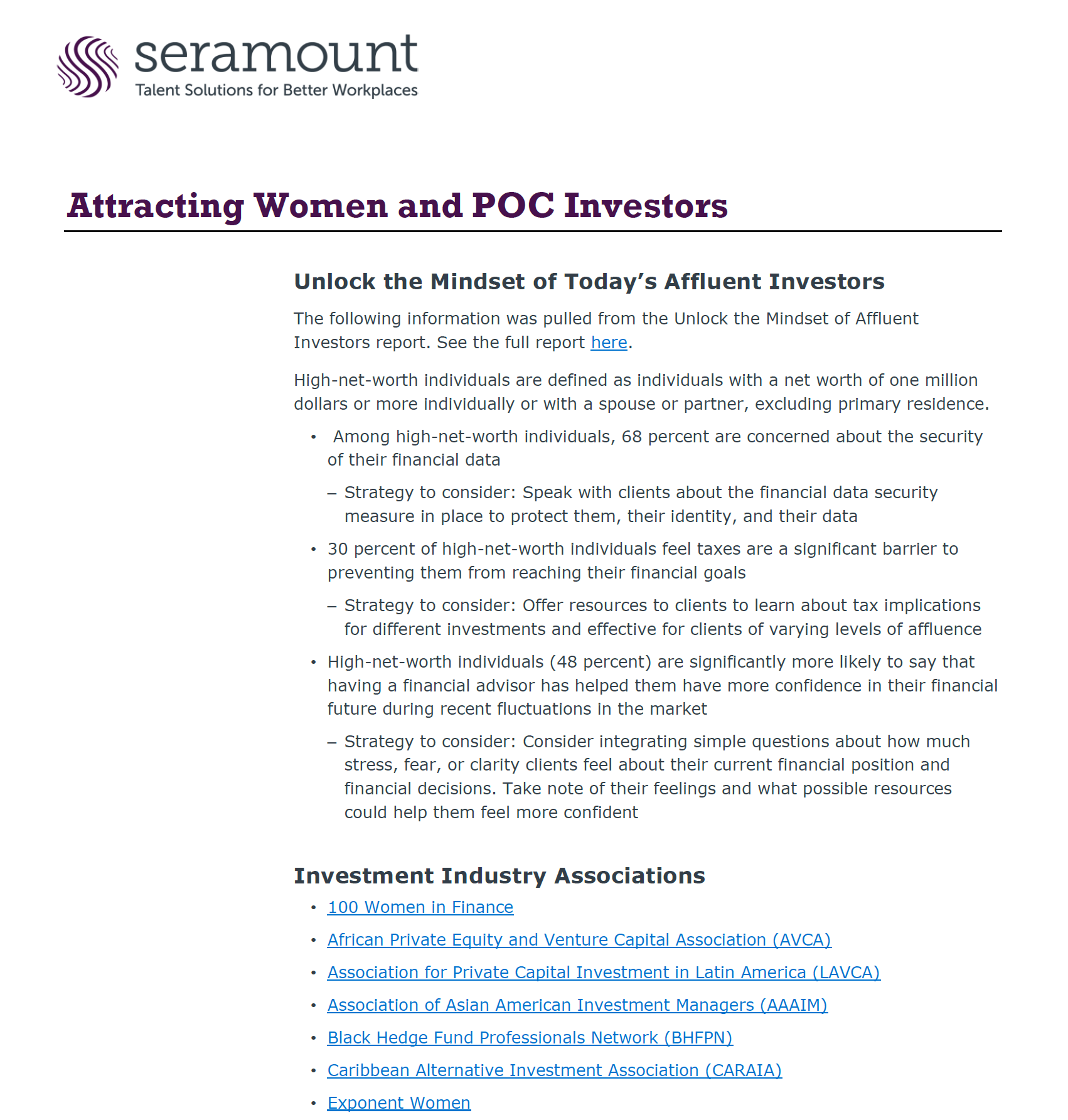 Attracting Women and POC Investors