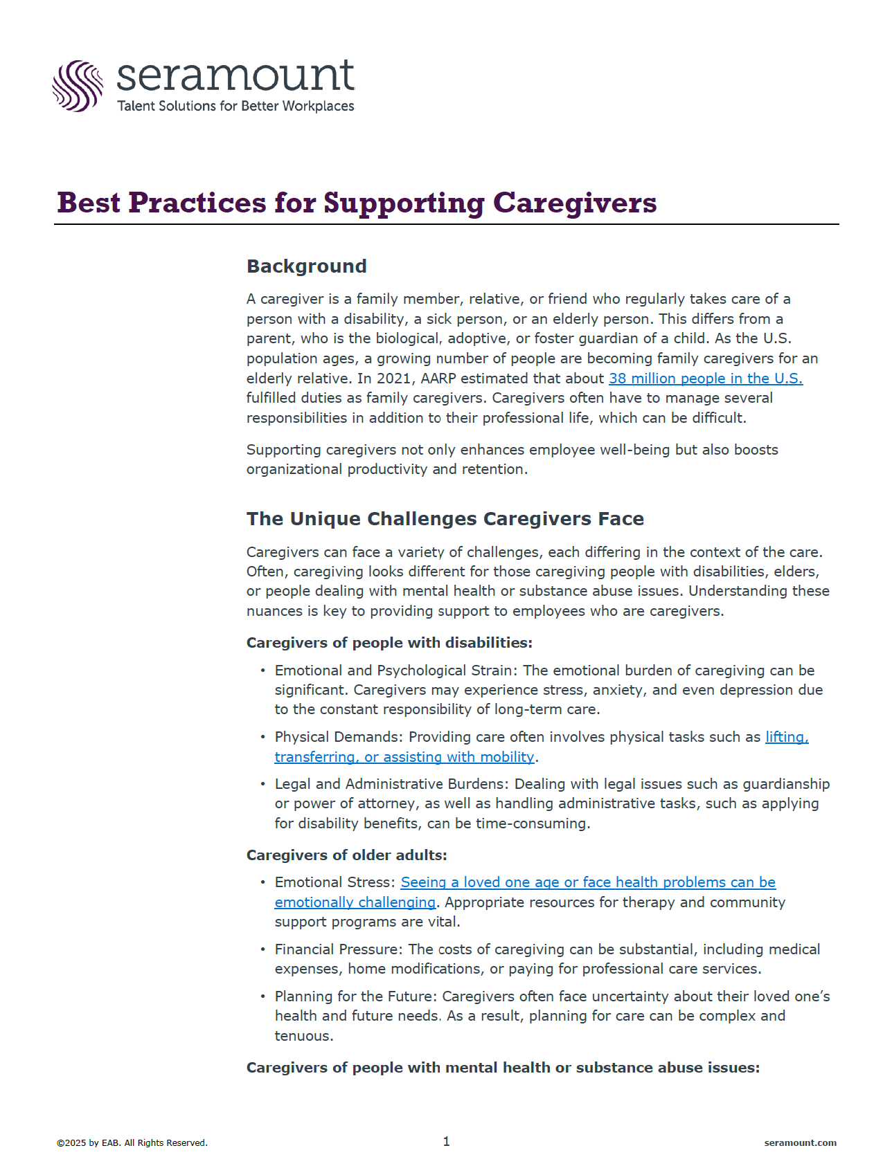 Best Practices for Supporting Caregivers