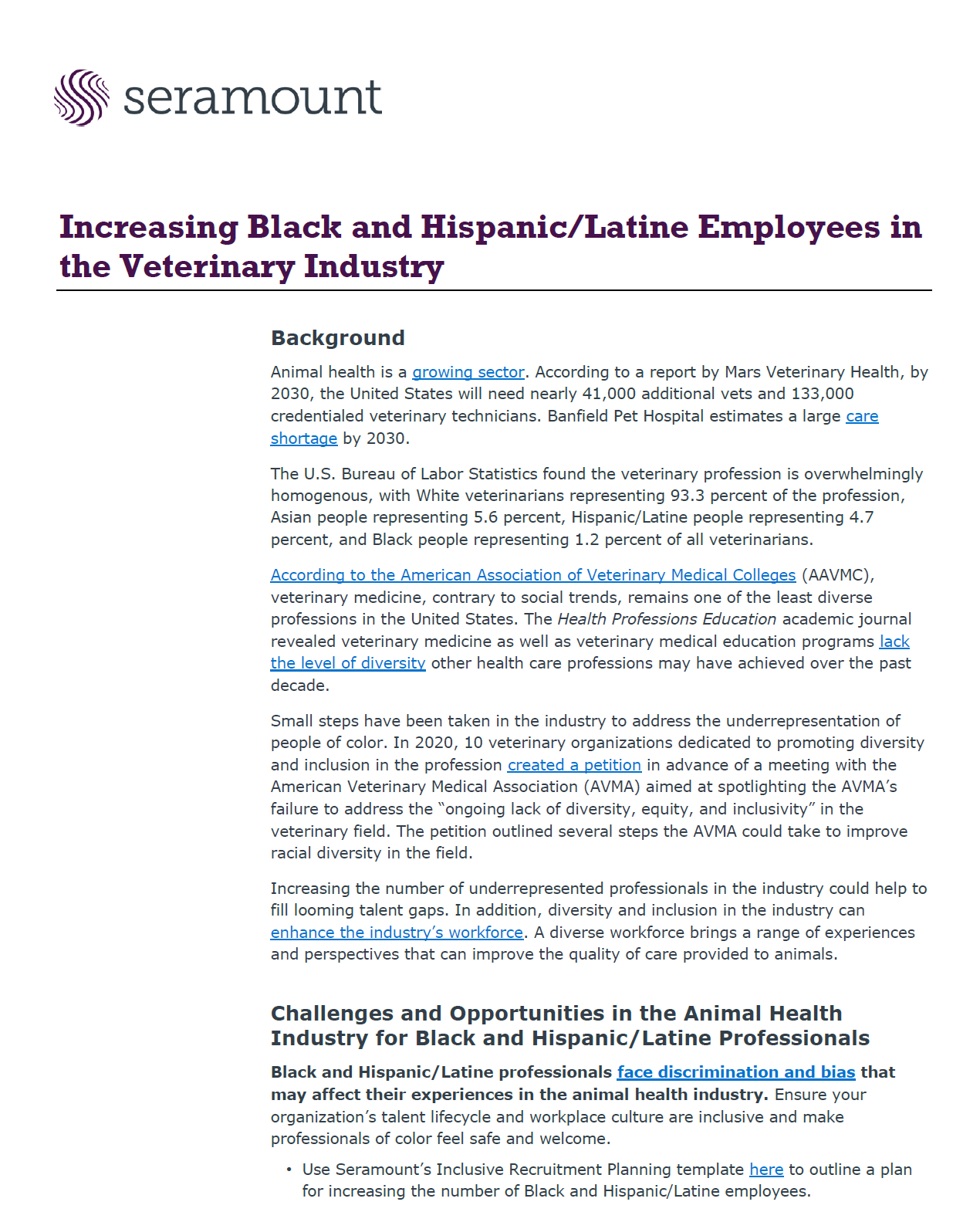 Increasing Black and Hispanic/Latine Employees in the Veterinary Industry
