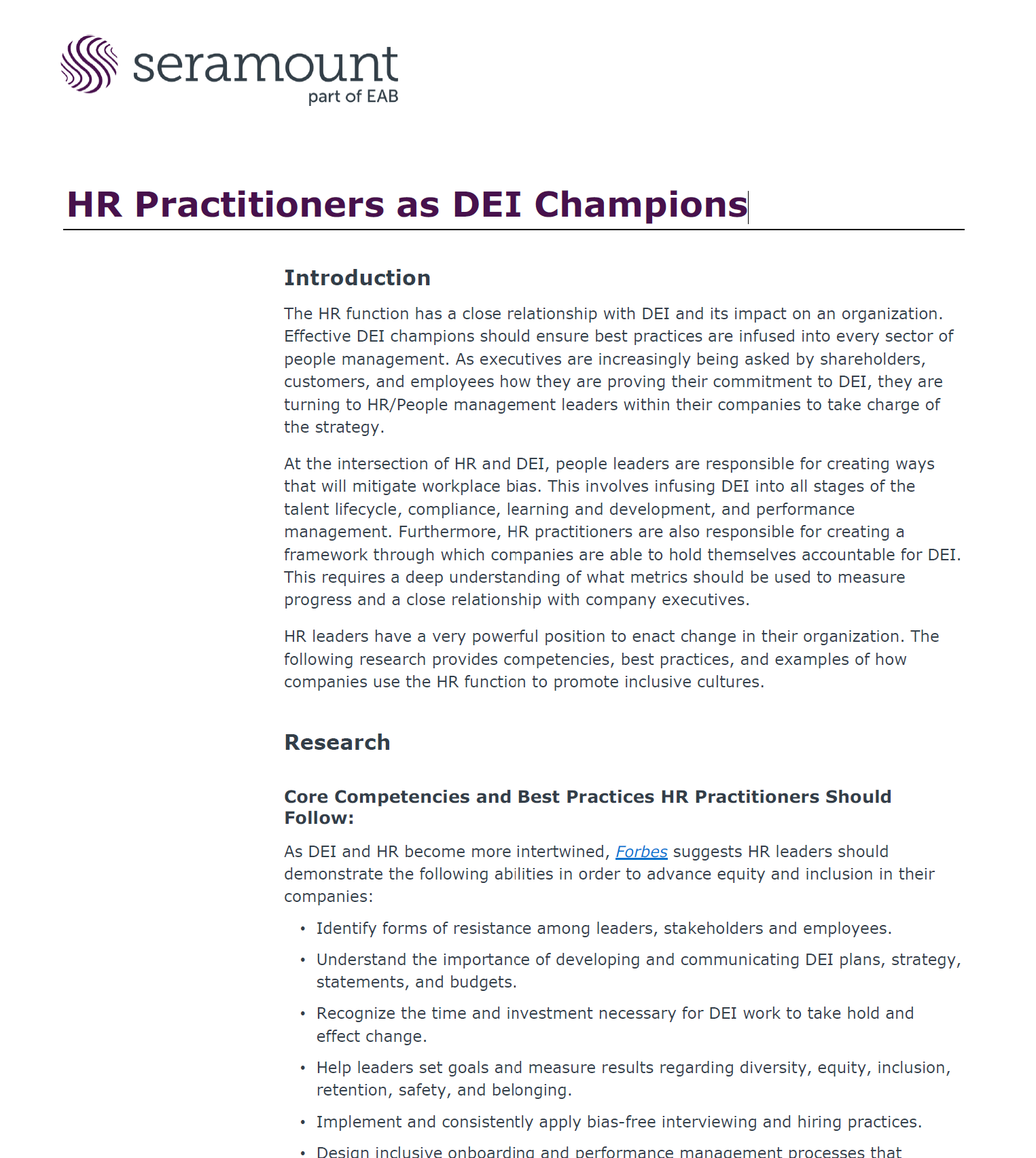 HR Practitioners as DEI Champions