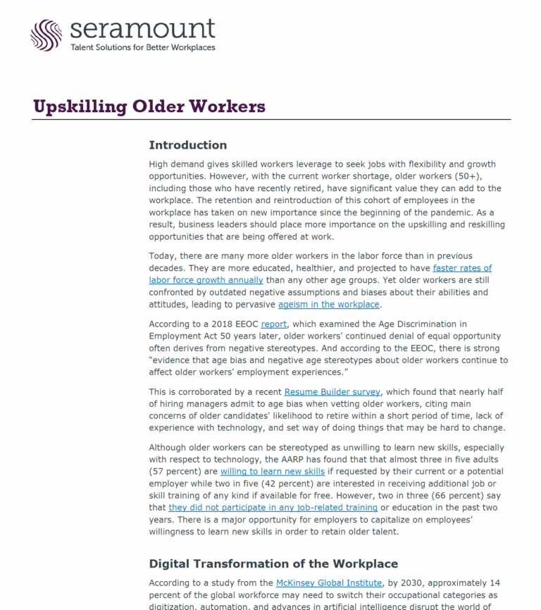 Upskilling Older Workers
