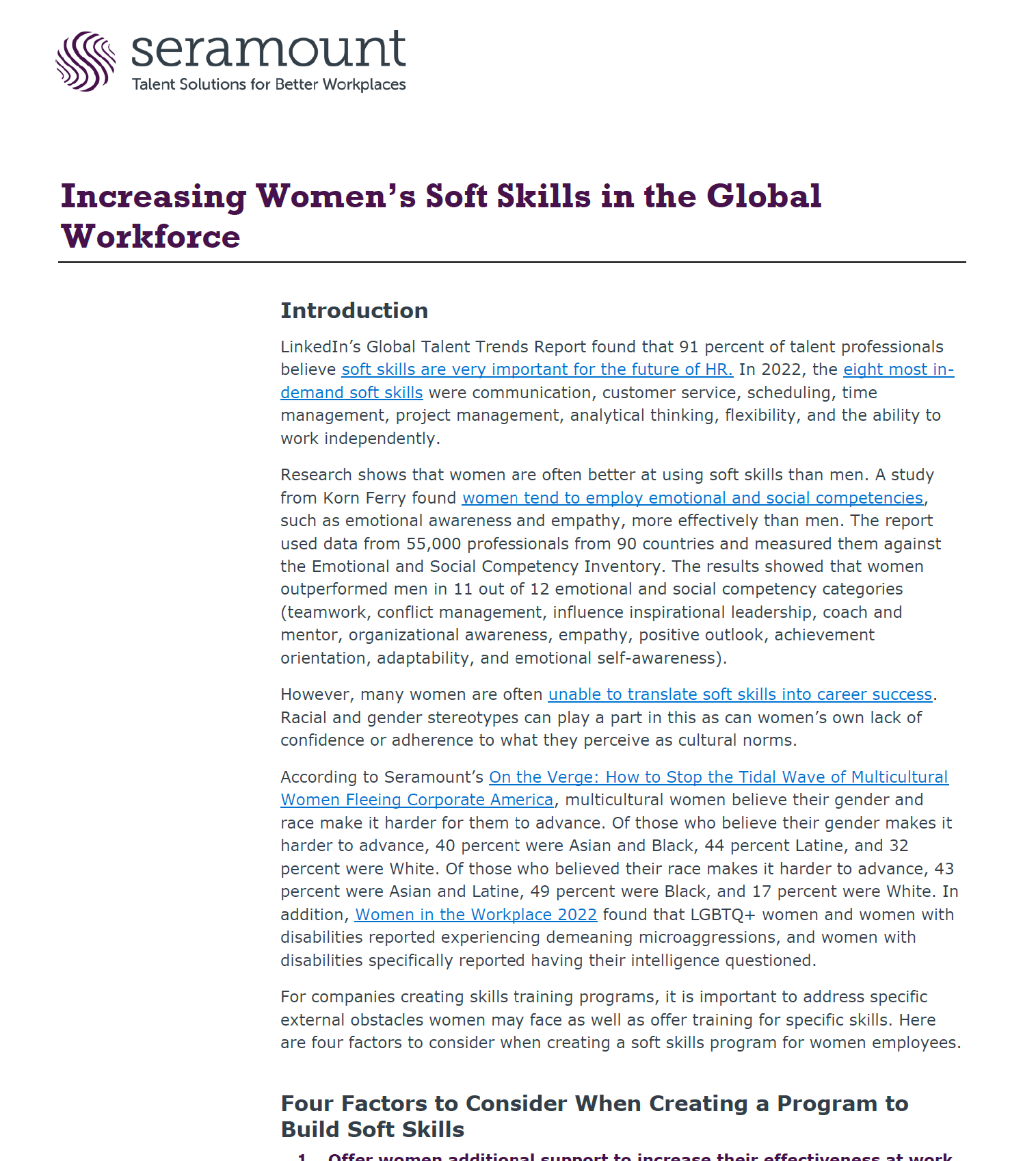 Increasing Women’s Soft Skills in the Global Workforce
