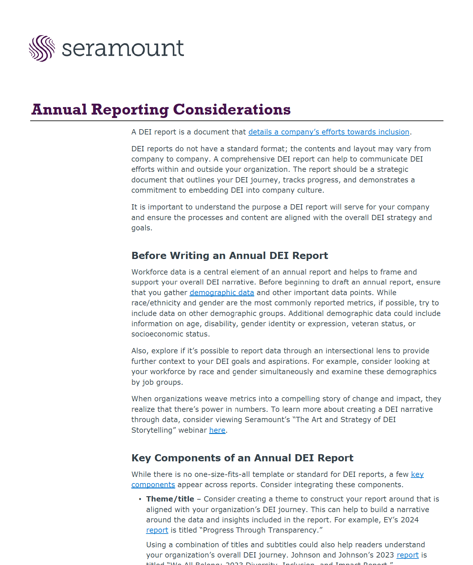 annual reporting consideration