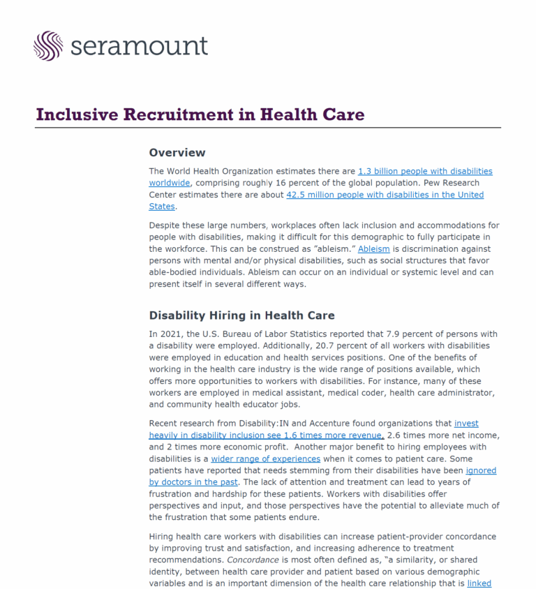 Inclusive Recruitment in Health Care