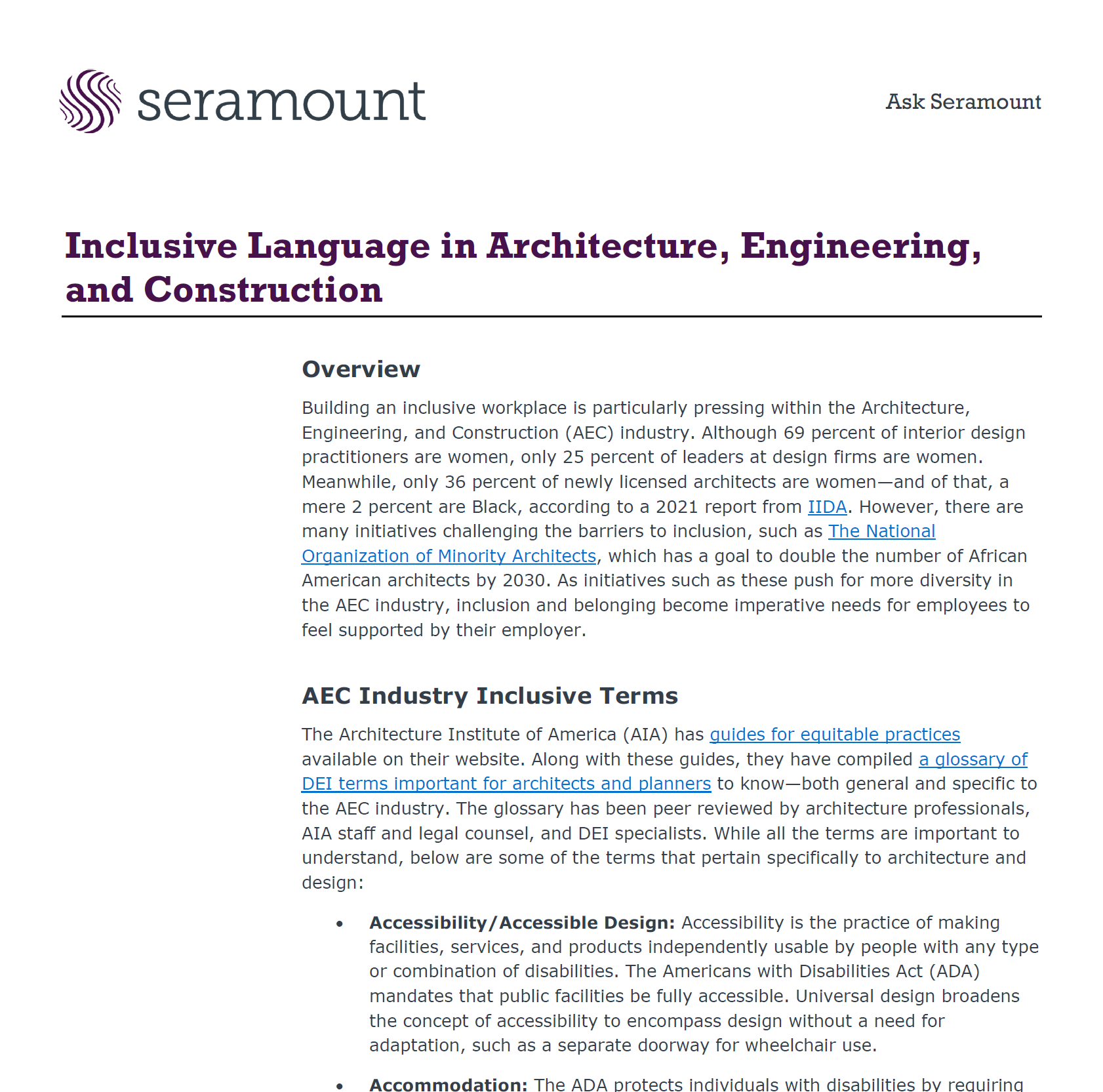 Inclusive Language in Architecture, Engineering, and Construction