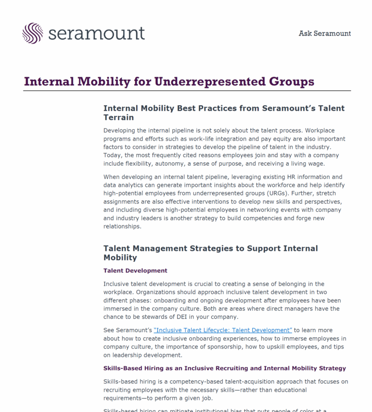 Internal Mobility for Underrepresented Groups