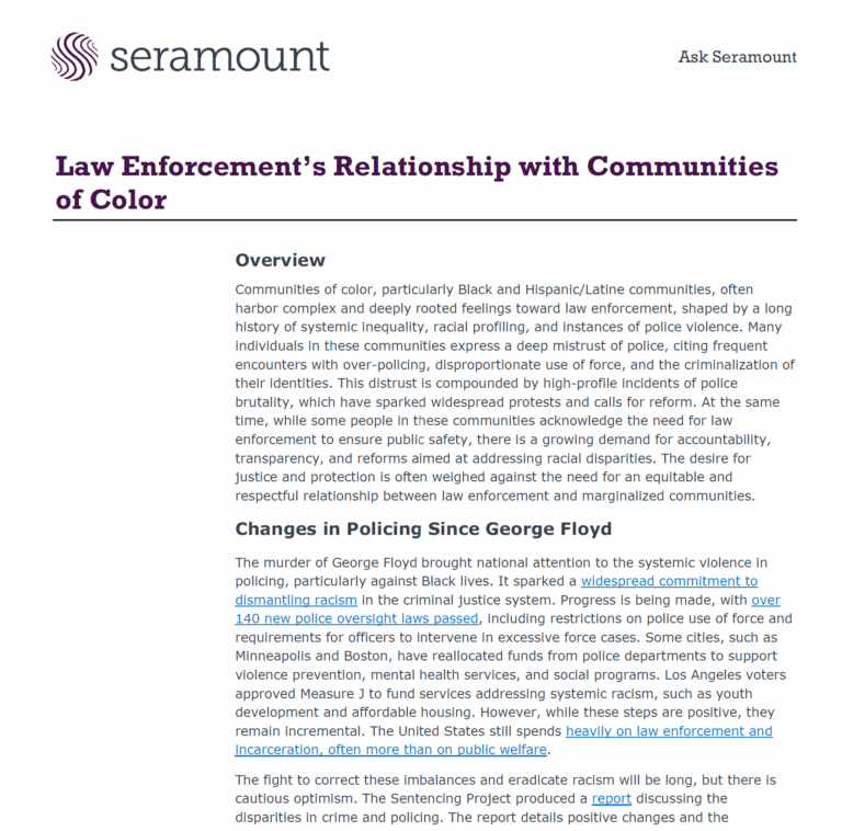 Law Enforcement’s Relationship with Communities of Color