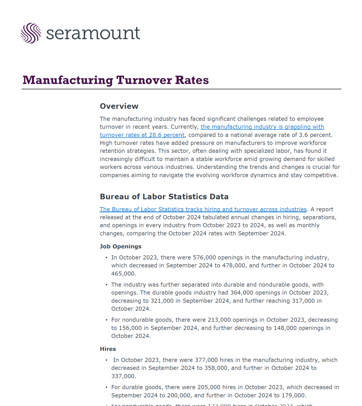 Manufacturing Turnover Rates: 2024 Trends and Workforce Insights