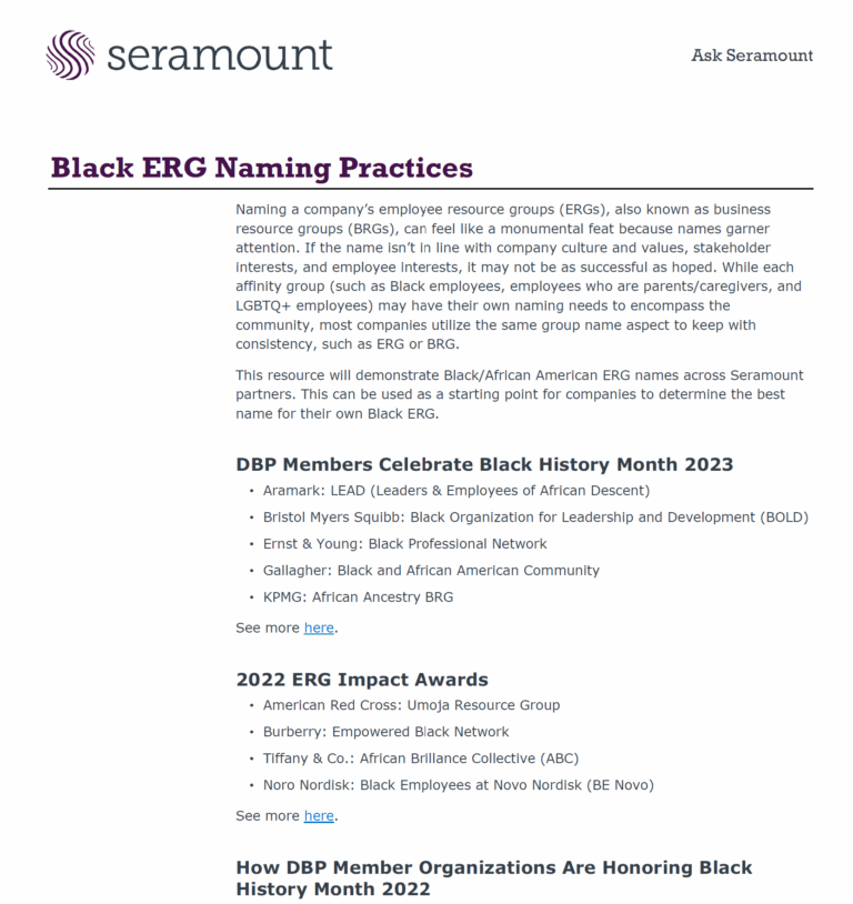 Black ERG Naming Practices