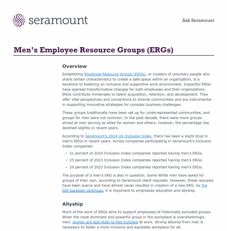 Men’s Employee Resource Groups (ERGs):