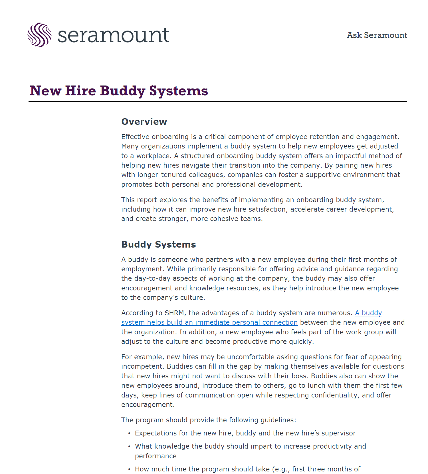 New Hire Buddy Systems