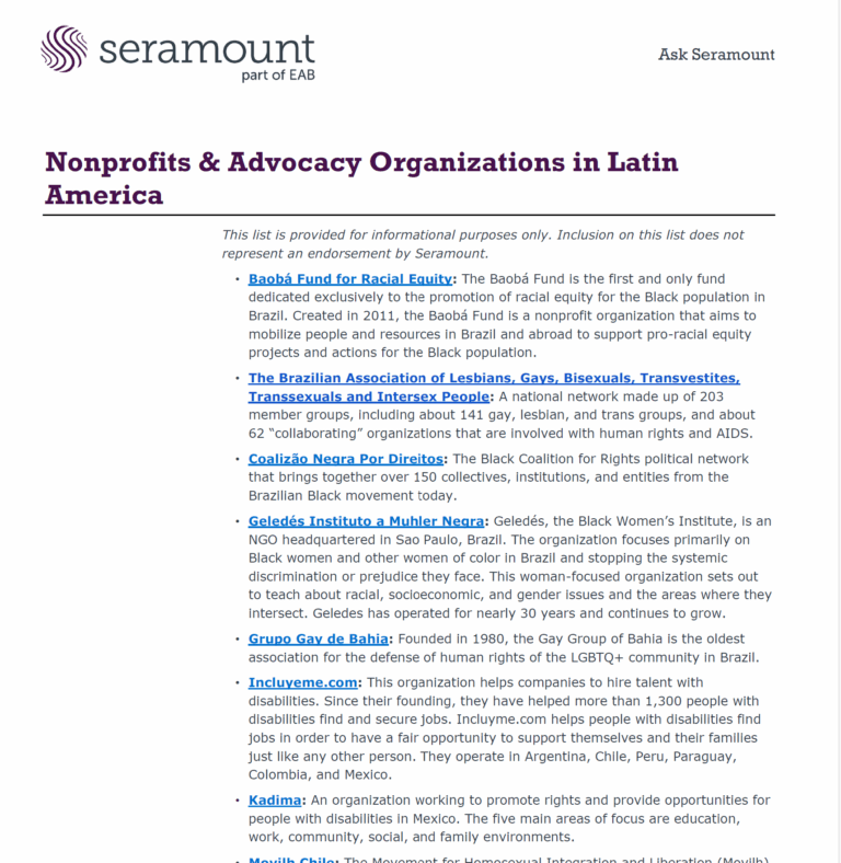 Nonprofits and Advocacy Organizations in Latin America