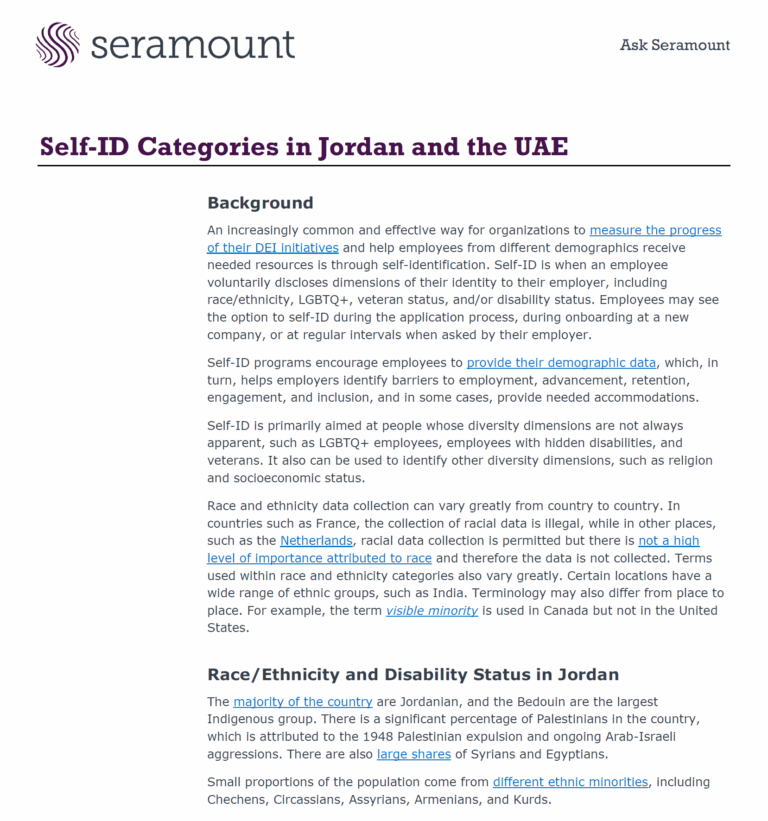 Self-ID Categories in Jordan and the UAE