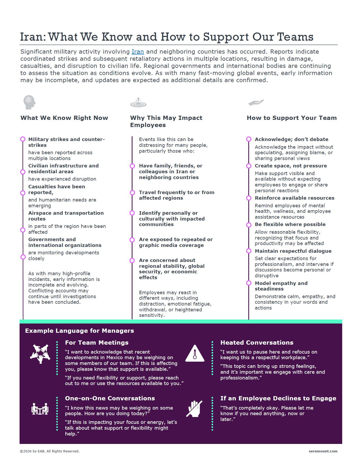 Iran Developments: What We Know and How to Support Our Teams