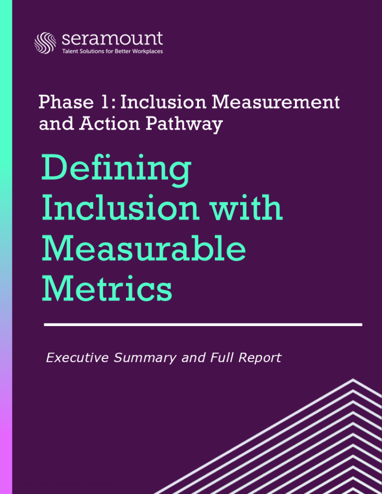 Inclusion Measurement and Action Pathway Defining Inclusion with Measurable Metrics