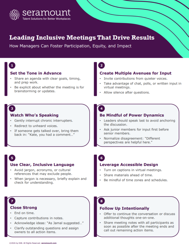 Leading Inclusive Meetings That Drive Results: How Managers Can Foster Participation, Equity, and Impact