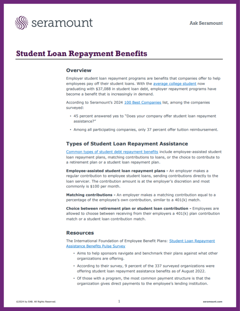An Overview of Student Loan Repayment Benefits