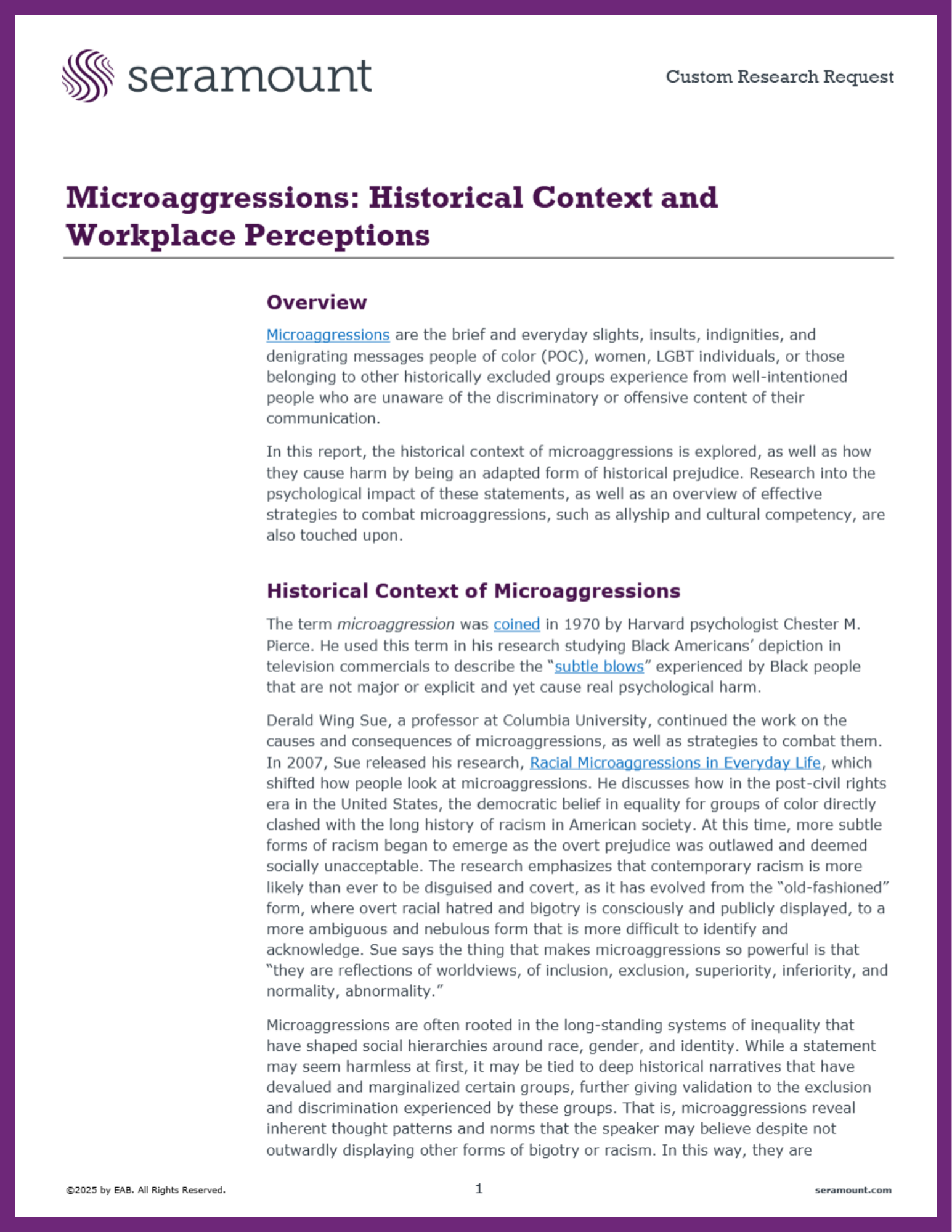 Microaggressions: Historical Context and Workplace Perceptions