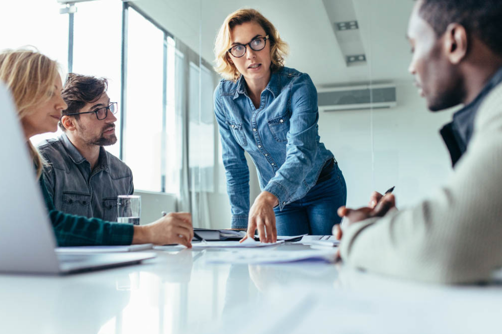 businesswoman leading presentation CHRO