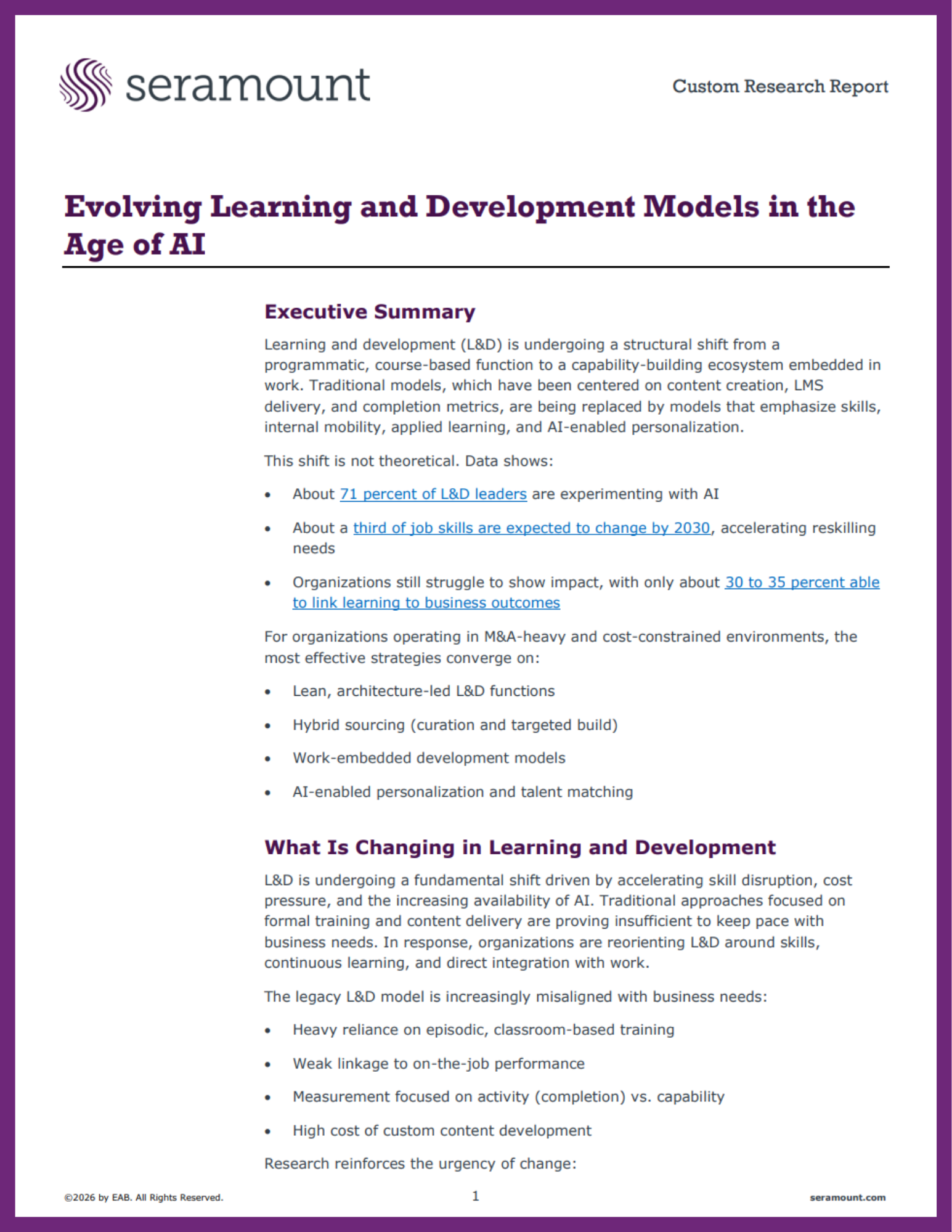 Evolving Learning and Development Models in the Age of AI