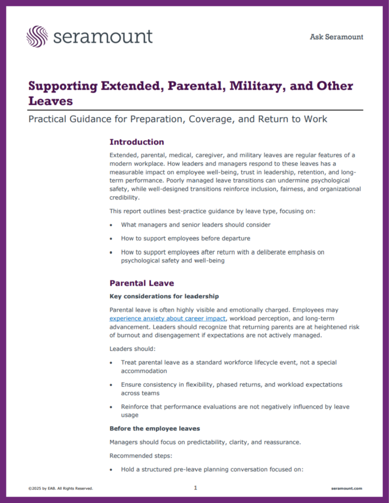 Practical Guidance for Supporting Extended, Parental, Military, and Other Leaves