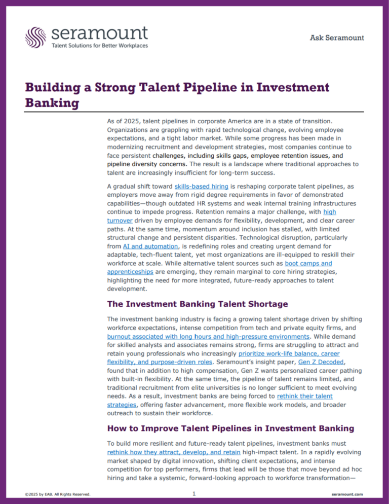 Building a Strong Talent Pipeline in Investment Banking