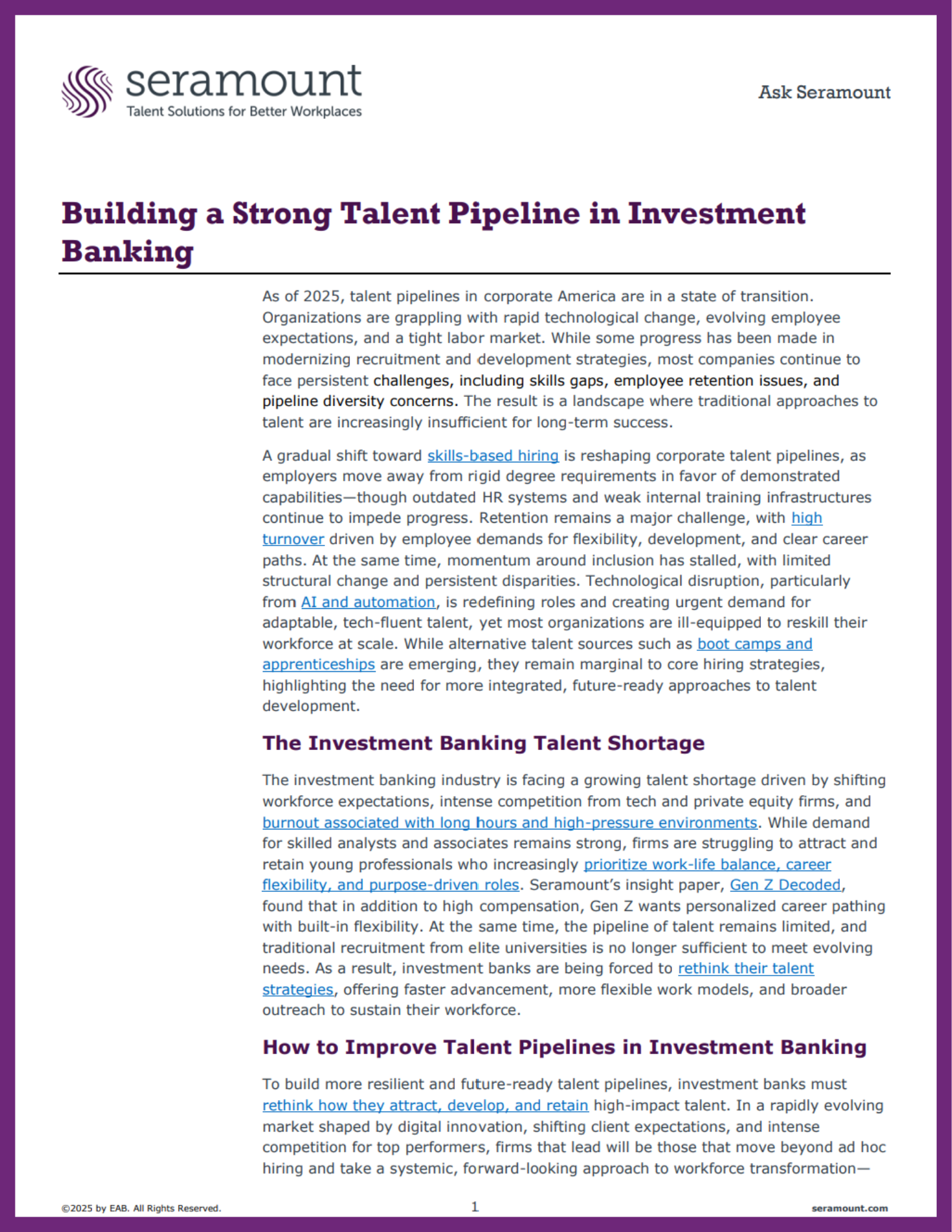 Building a Strong Talent Pipeline in Investment Banking