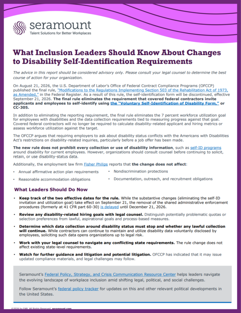 What Inclusion Leaders Should Know About Changes to Disability Self-Identification Requirements